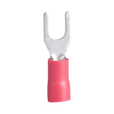Spade Terminal, 600 V, 22 To 18 AWG Wire, 8 To 10 Stud, Vinyl Insulation, Red